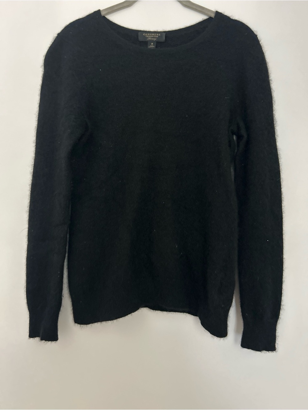 Black Cashmere Blend Crewneck Sweater